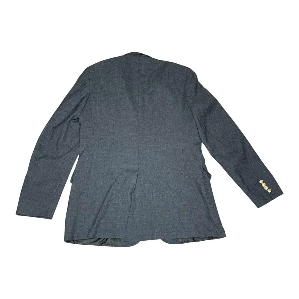 John Weitz Palm Beach Mens Big‎ Tall 44L Gray Blazer Gold Crest Buttons USA Made